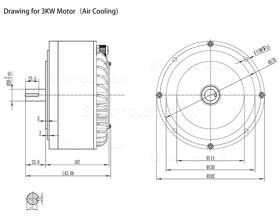 48V/72V 3KW Brushless DC Motor BLDC Motor HPM3000A for Electric Bike,Mountain Bike,Motorcycle